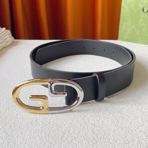 大人気！グッチ 偽物 GGバックル スムースレザーベルト 35mm 758614CVE0G1000